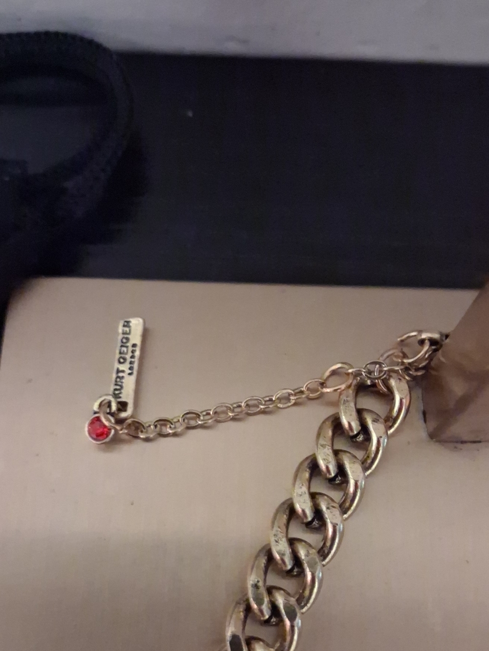 Kurt Geiger Gold-Tone Chain Necklace and Bracelet Set with Sculpted Pendant - Picture 10 of 12